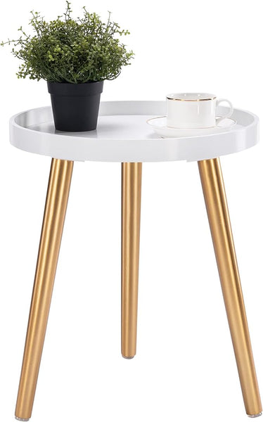 Nightstand Coffee End Round Table with Tray