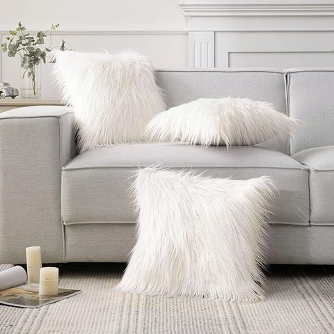 Soft & Fluffy Faux Fur Decorative Throw Pillow Covers