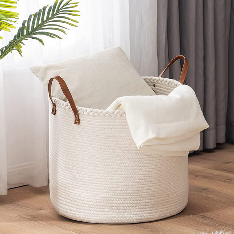 Large Laundry Hamper Basket Decorative Basket for Blankets