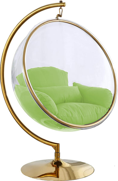Designer Bubble Swing Chair with Gold Finished Stand