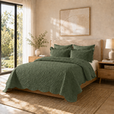 Modern Microfiber Quilt Set – Reversible Floral Bedspread with Lightweight All-Season Comfort