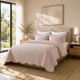 Modern Microfiber Quilt Set – Reversible Floral Bedspread with Lightweight All-Season Comfort