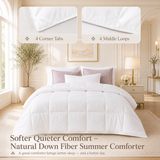 Premium Summer Down Fiber Comforter – Cooling Comforter with Fluffy Lightweight Loft