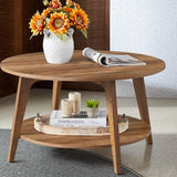 Close-up showing the lower 2-tier storage shelf space for organizing living room essentials.