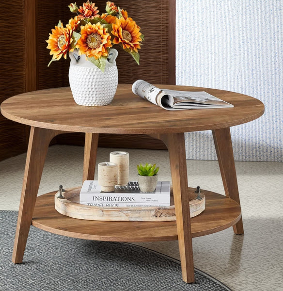 Close-up showing the lower 2-tier storage shelf space for organizing living room essentials.