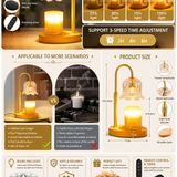 Adjustable Candle Warmer Lamp – Dimmable Wax Melt Warmer with Timer, Modern Ambient Table Light for Home Decor