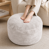 Modern Corduroy Pouf Ottoman – Plush Foot Stool with Foam Filling for Cozy Living Spaces