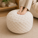 Modern Corduroy Pouf Ottoman – Plush Foot Stool with Foam Filling for Cozy Living Spaces