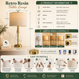 Modern Rattan Bedside Lamps Set – USB Table Lamps with Dual Lighting Design for Bedroom & Living Room