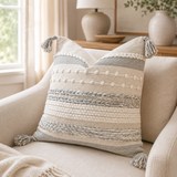 Boho Woven Pillow Cover – Decorative Lumbar Cushion for Bed, Sofa & Couch