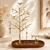 Modern Jewelry Organizer – Tree-Style Jewelry Stand with Storage Tray for Rings, Earrings & Necklaces