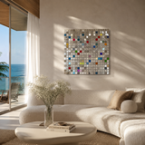 30 x 30 cm Kinetic Reflective Wall Art – Silver & Colorful DIY Paintable Home Decor