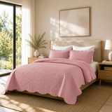 Modern Microfiber Quilt Set – Reversible Floral Bedspread with Lightweight All-Season Comfort