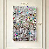 30 x 30 cm Kinetic Reflective Wall Art – Silver & Colorful DIY Paintable Home Decor
