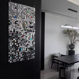 30 x 30 cm Kinetic Reflective Wall Art – Silver & Colorful DIY Paintable Home Decor