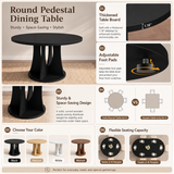 Modern Wood Dining Table – Round Dining Table with Contemporary Style & Family Seating