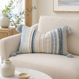 Boho Woven Pillow Cover – Decorative Lumbar Cushion for Bed, Sofa & Couch