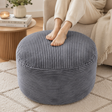 Modern Corduroy Pouf Ottoman – Plush Foot Stool with Foam Filling for Cozy Living Spaces
