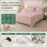 100% Bamboo Viscose Sheet Set – Cooling Bedding with Ultra Soft Comfort & Double-Stitched Durability