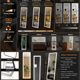 LED Full Length Mirror – Dimmable Floor Mirror with 3 Color Lighting for Bedroom & Dressing Room
