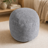Modern Corduroy Pouf Ottoman – Plush Foot Stool with Foam Filling for Cozy Living Spaces