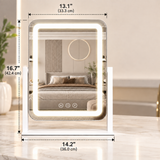 Hollywood Vanity Mirror with LED Lights – 18" x 13" Makeup Mirror with 3 Color Modes, Smart Touch Control & 360° Rotation