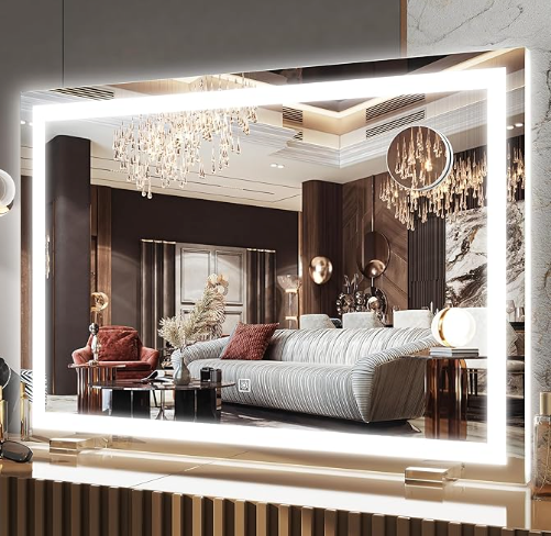 Hollywood Vanity Mirror – LED Makeup Mirror with Adjustable Brightness & 3 Color Lighting, Gold Frame