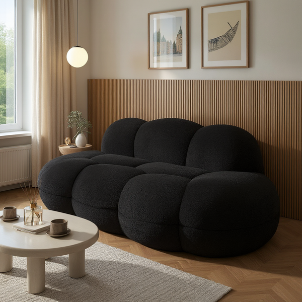 Modern Armless 3-Seater Couch (63") with plush upholstery.