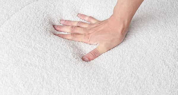 Cloud Sofa featuring highly textured, cozy Faux Shearling upholstery for a warm, inviting look.