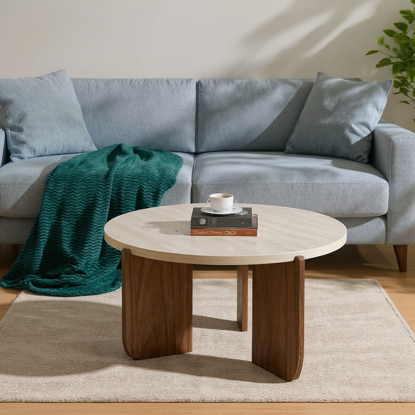 View showing the sleek, modern design and Oak Wood frame construction for a robust base.