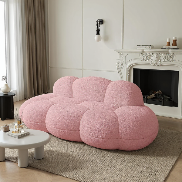 Modern Armless 3-Seater Couch (63") with plush upholstery.