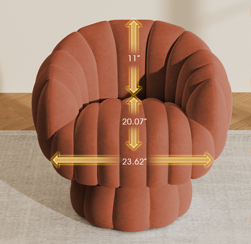 Round Cloud Armchair styled as a luxurious vanity chair or cozy bedroom seat.