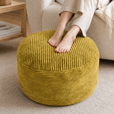 Modern Corduroy Pouf Ottoman – Plush Foot Stool with Foam Filling for Cozy Living Spaces