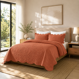 Modern Microfiber Quilt Set – Reversible Floral Bedspread with Lightweight All-Season Comfort