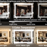 Hollywood Vanity Mirror – LED Makeup Mirror with Adjustable Brightness & 3 Color Lighting, Gold Frame