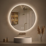 24" Round LED Bathroom Mirror – Backlit Anti-Fog Vanity Mirror with Stepless Dimming & 3 Color Lighting Modes
