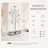 Modern Jewelry Organizer – Tree-Style Jewelry Stand with Storage Tray for Rings, Earrings & Necklaces