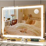 Hollywood Vanity Mirror – LED Makeup Mirror with Adjustable Brightness & 3 Color Lighting, Gold Frame