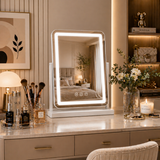 Hollywood Vanity Mirror with LED Lights – 18" x 13" Makeup Mirror with 3 Color Modes, Smart Touch Control & 360° Rotation