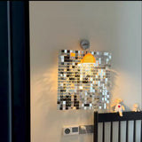 30 x 30 cm Kinetic Reflective Wall Art – Silver & Colorful DIY Paintable Home Decor
