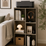Modern 5-Cube Bookshelf – Reversible Storage Bookcase for Living Room, Bedroom & Home Office