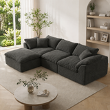 Modern Chenille Modular Cloud Sofa – Convertible Sectional Couch with Deep Seat & No-Assembly Design