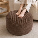 Modern Corduroy Pouf Ottoman – Plush Foot Stool with Foam Filling for Cozy Living Spaces