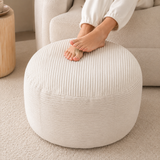 Modern Corduroy Pouf Ottoman – Plush Foot Stool with Foam Filling for Cozy Living Spaces