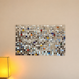 30 x 30 cm Kinetic Reflective Wall Art – Silver & Colorful DIY Paintable Home Decor