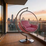 Designer Bubble Swing Chair Chrome Stand