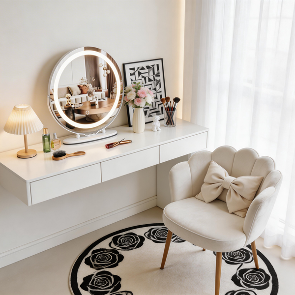 Ingle Home 19" Round Vanity Cosmetic Makeup LED light with Smart Touch Control