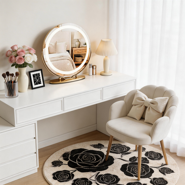 Ingle Home 19" Round Vanity Cosmetic Makeup LED light with Smart Touch Control