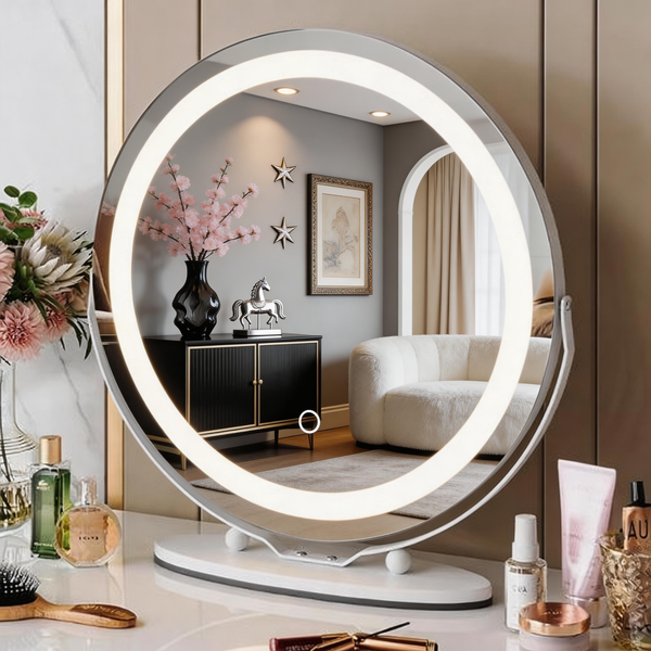 Ingle Home 19" Round Vanity Cosmetic Makeup LED light with Smart Touch Control