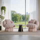 Mid-Century Modern Swivel Barrel Chair – 360° Rotating Velvet Accent Armchair, Wide Upholstered Cloud Lounge Chair for Living Room, Bedroom & Vanity